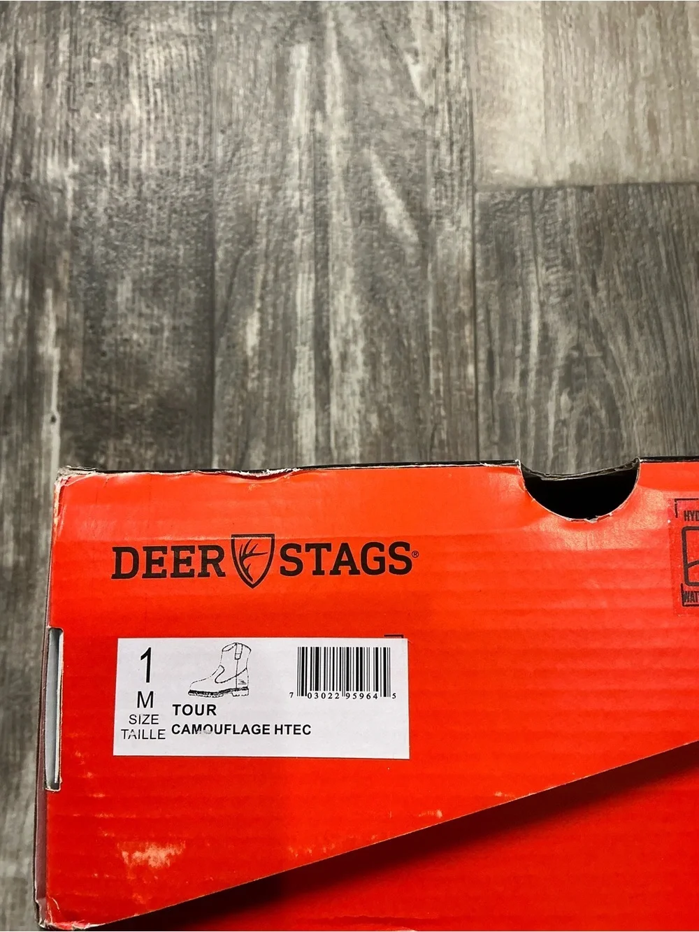 Deer Stags Brown and Dark Brown Kids Western Work Boot Size 1